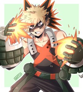 Katsuki usando su quirk